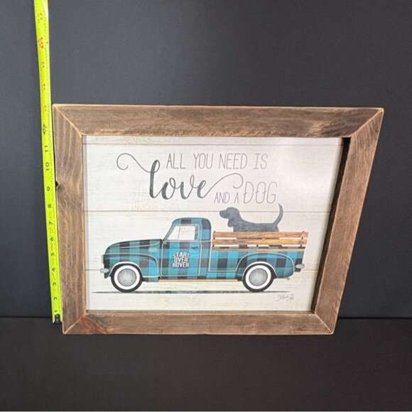 All You Need Is Love And A Dog Wall Art Love and a Dog - Vintage Truck Marla Rae - Picture 4 of 5